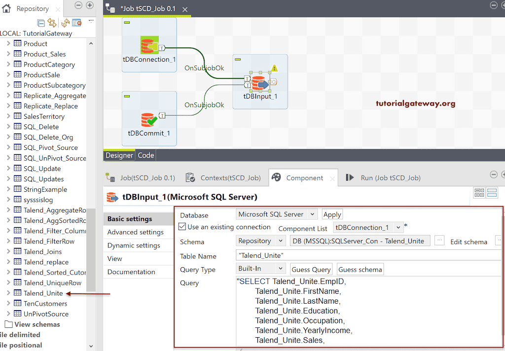 Configure the Server and query the Table