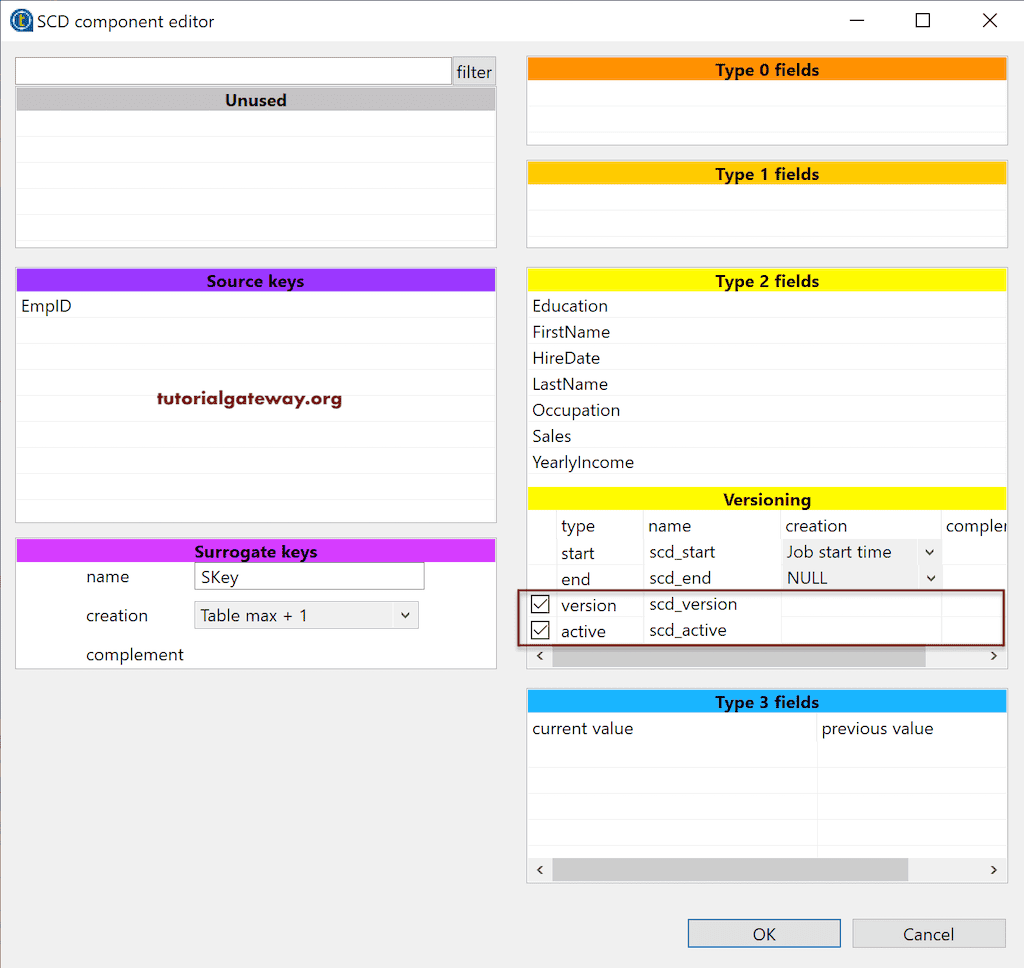 Talend tDBSCD tool for SCD Versioning