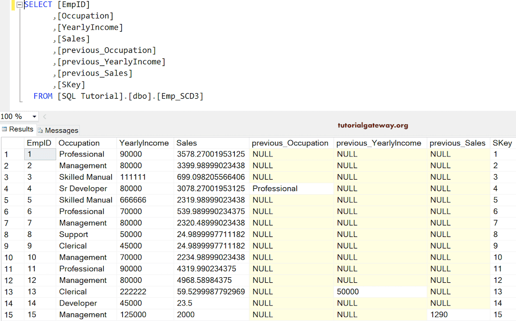 Talend tDBSCD tool for SCD Type 3 Changes in the table