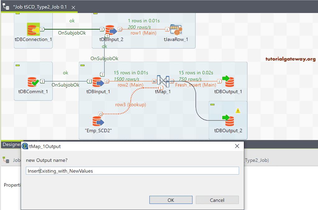 Assign the tMap to tDBOutput