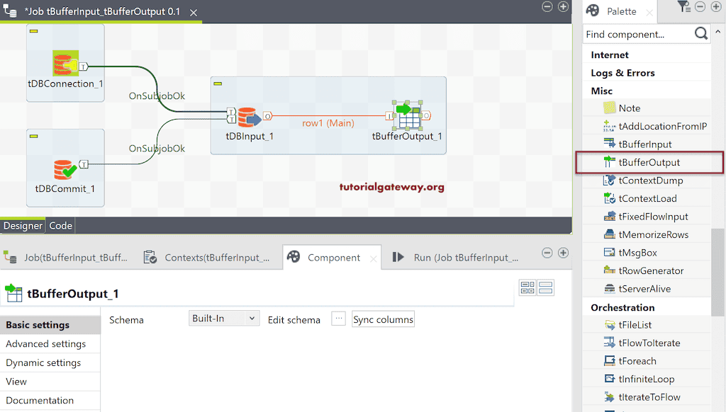 Add Talend tBufferInput and tBufferOutput to Workflow