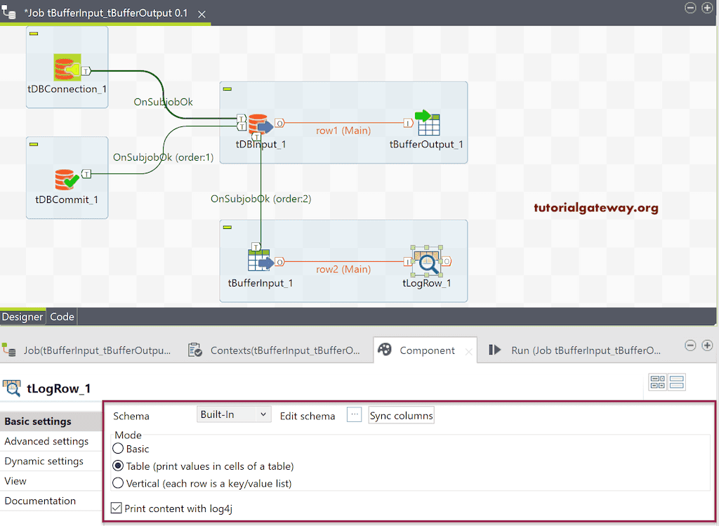 Check the Components Tab to view output in Table