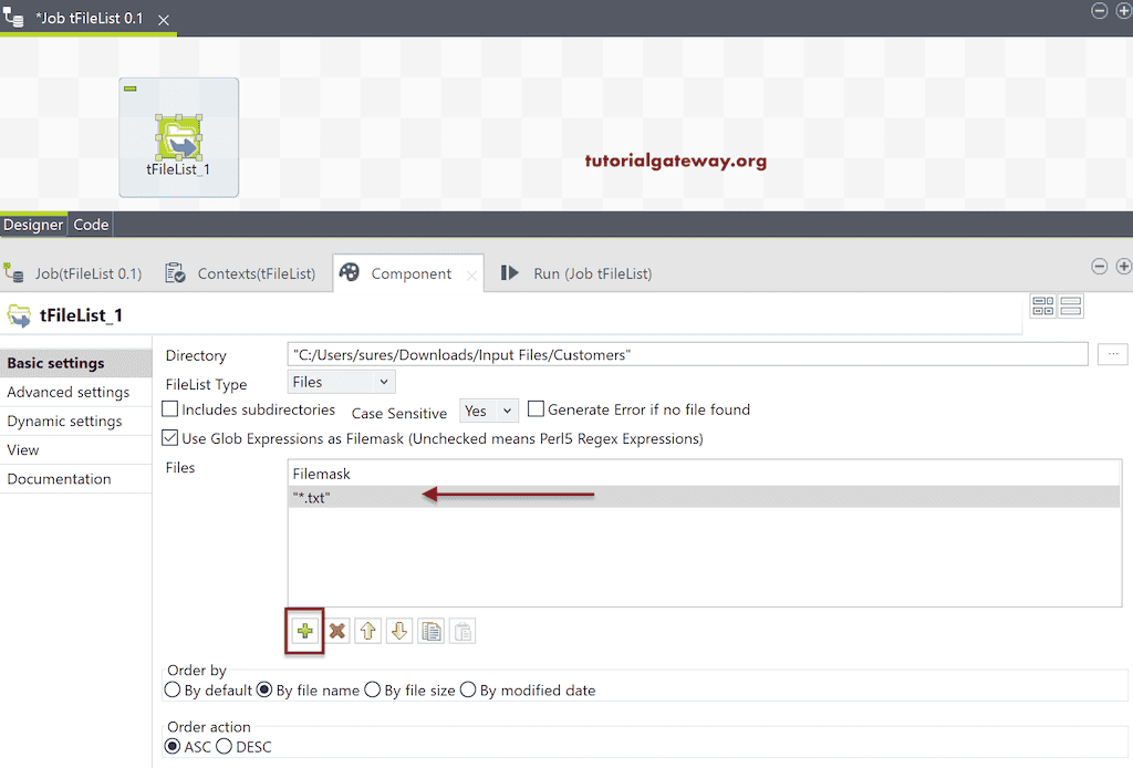 Use *.txt to choose the multiple files