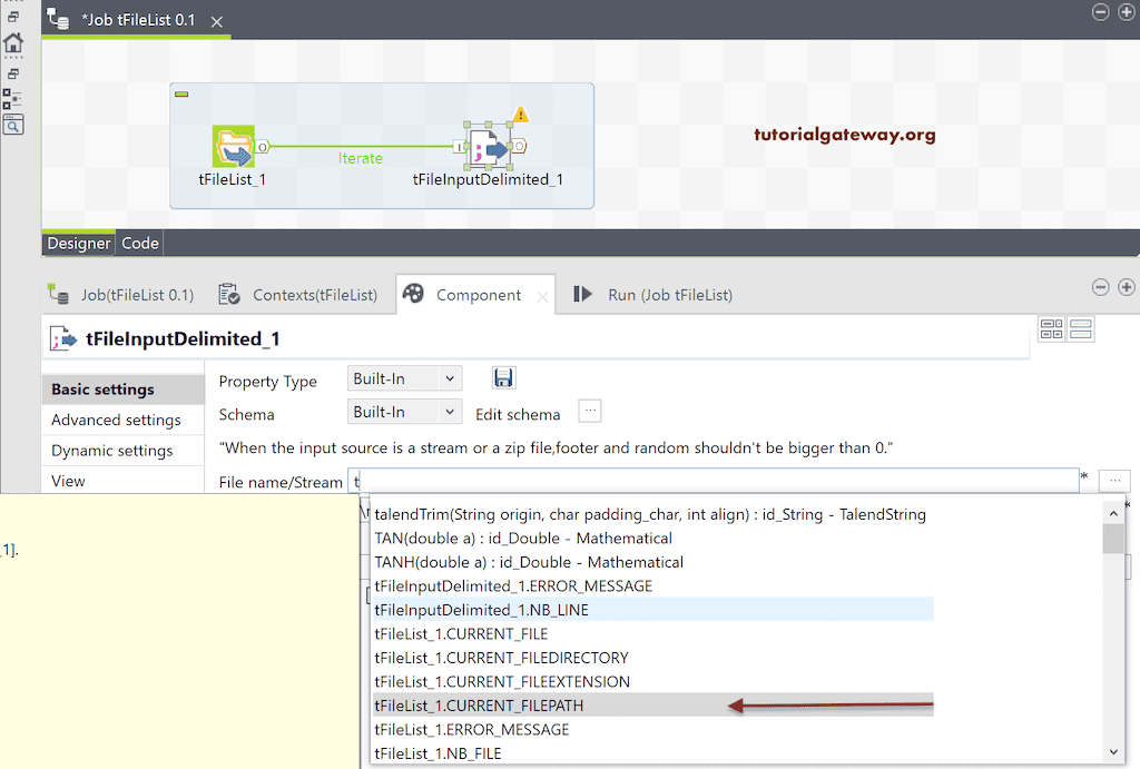 Add File Name in tFileList to read multiple files from the list