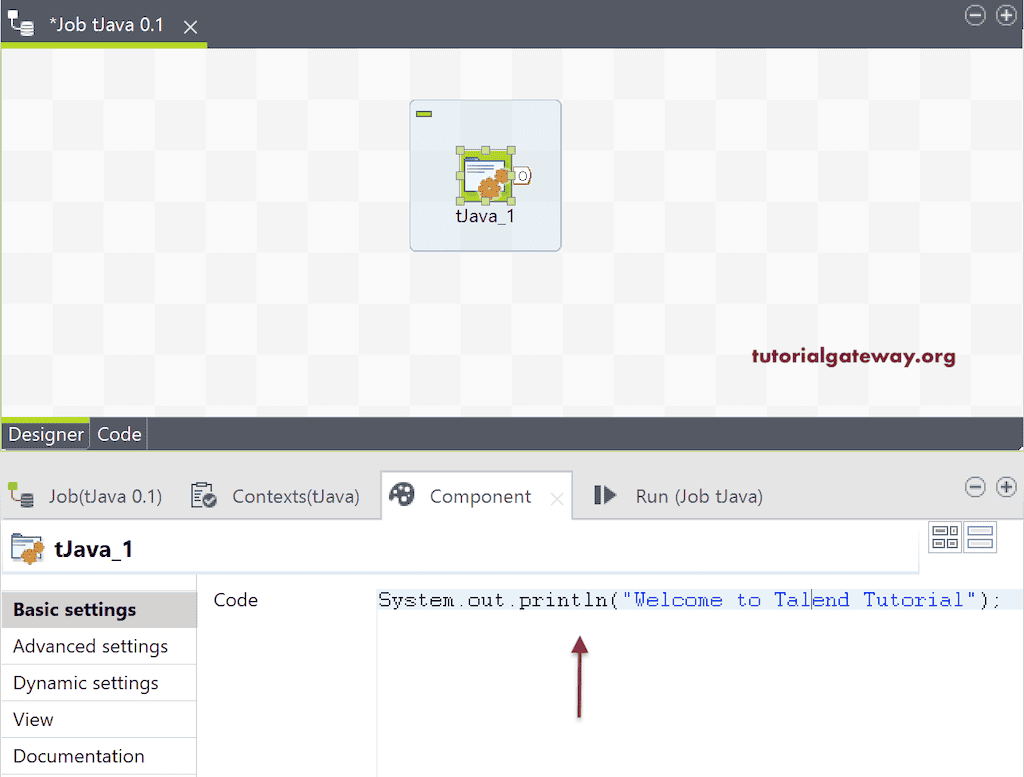 Code - System out println statement