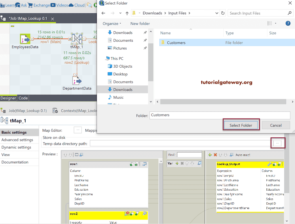 Save the settings in a folder