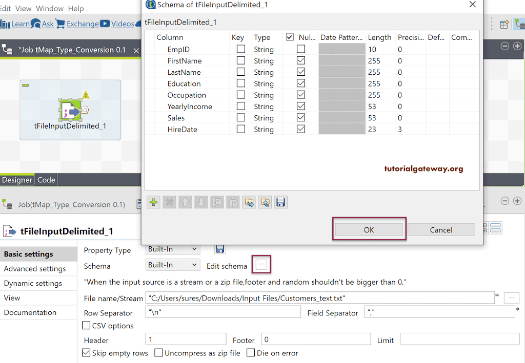 Talend tMap Type Conversion 2