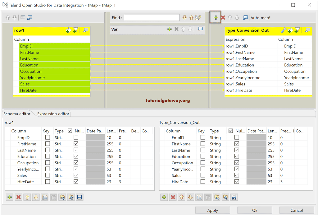 Talend tMap Type Conversion 4