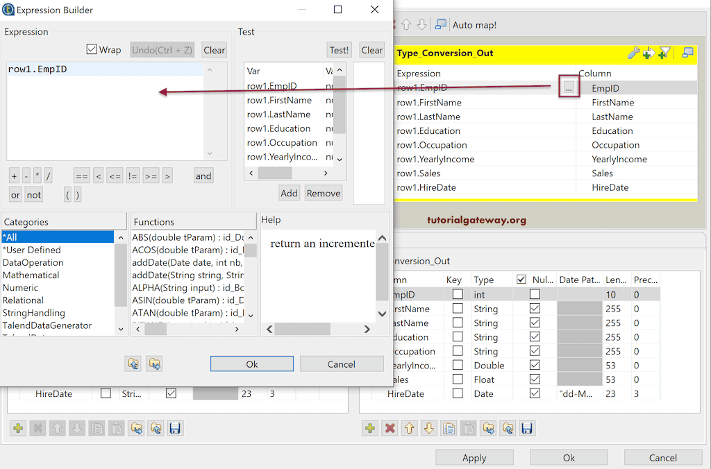 Talend tMap Type Conversion 7