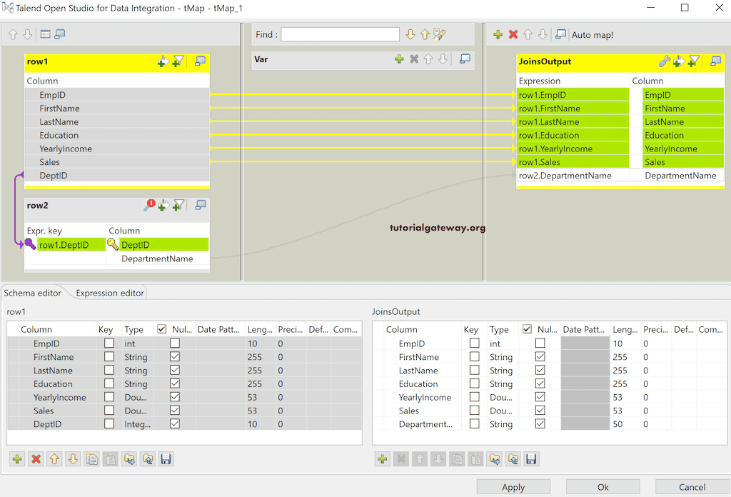 Talend tMap to perform Joins 11