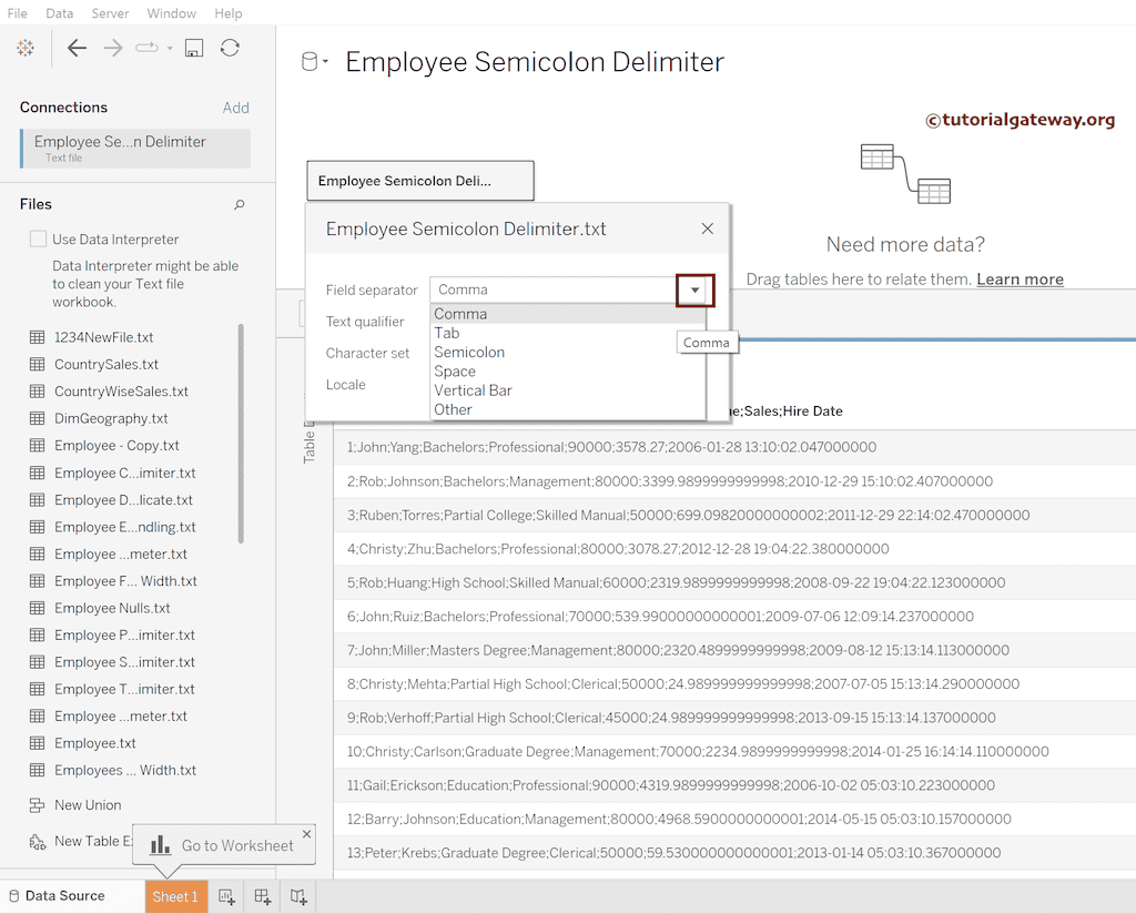 Change the Wrong Delimiter to Semicolon