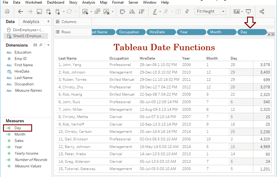 Tableau Day Date Function 10