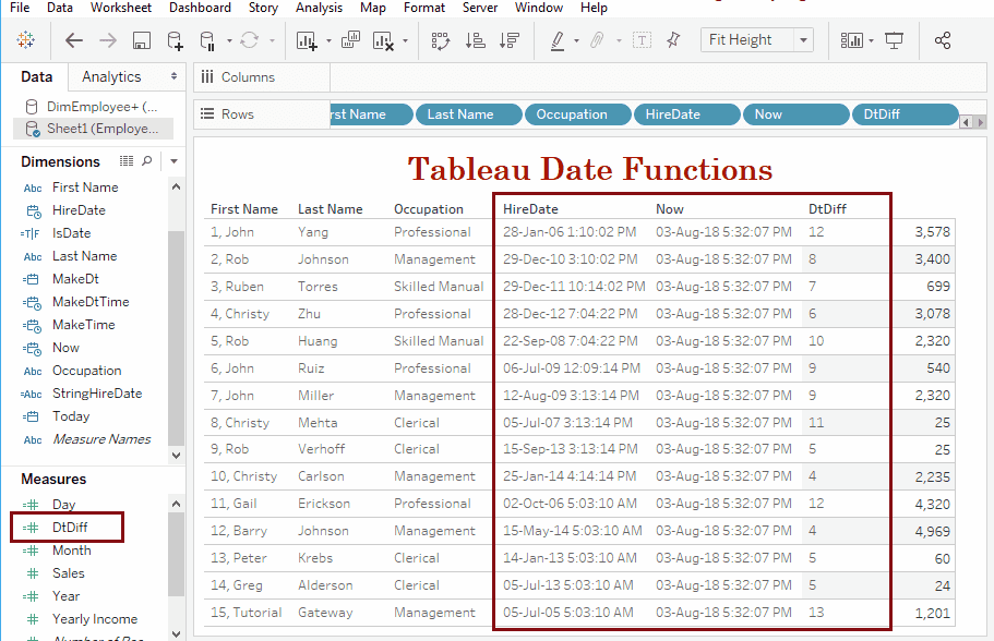 Tableau DateDiff Function 24