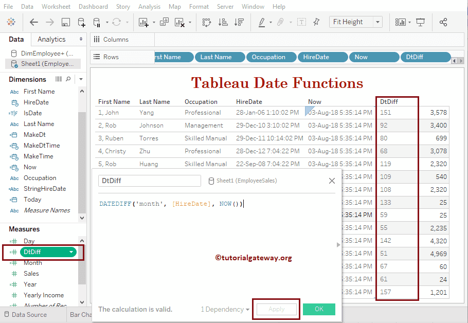 Tableau DateDiff Function 25
