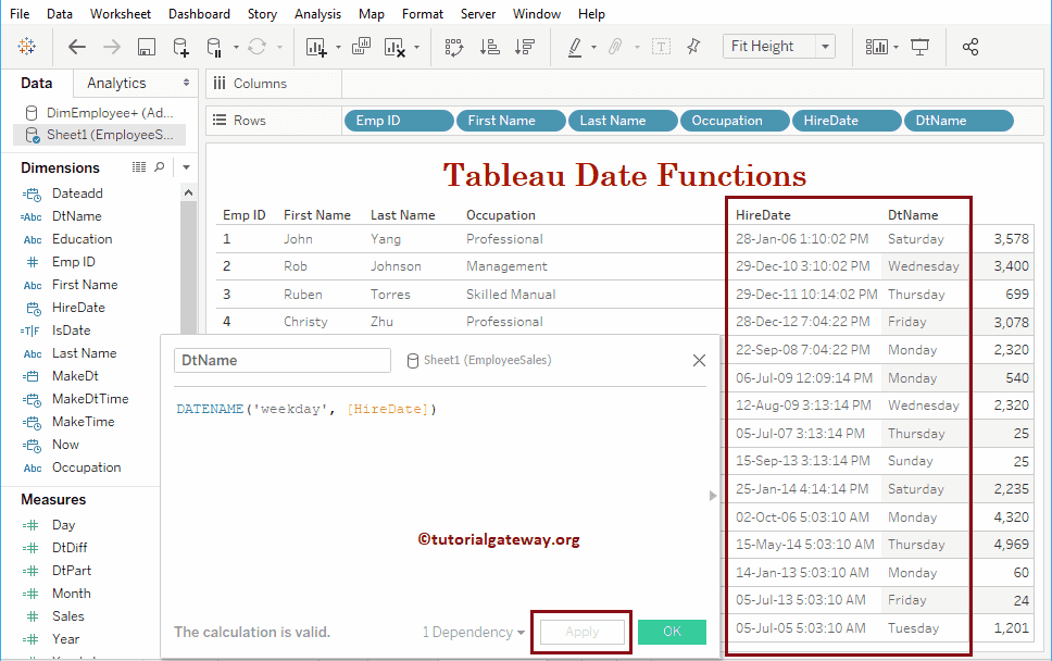 DateName Function 31