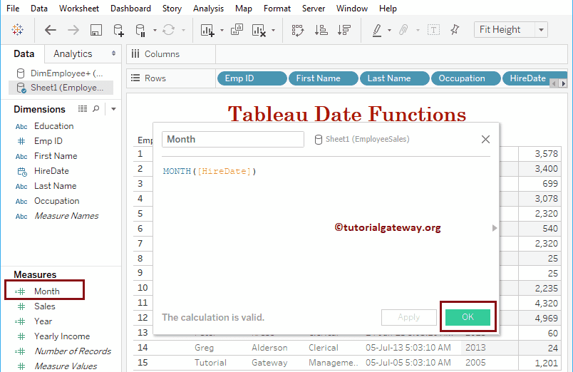 Tableau Month Function 7