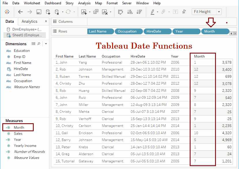 Tableau Date Month Function 8