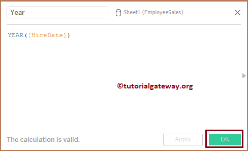 Tableau Year Function 4