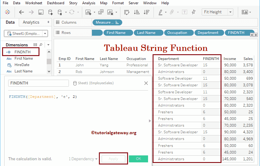 Tableau findnth Function 11