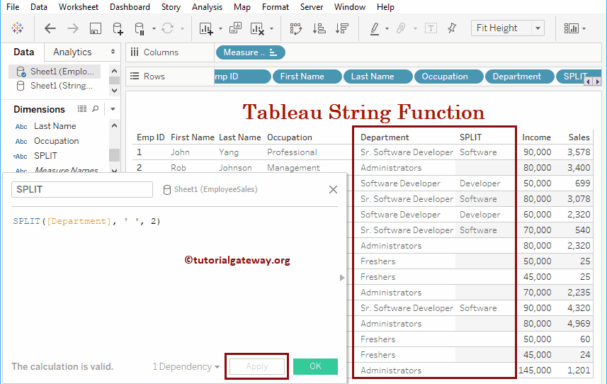 Tableau String split Function 22