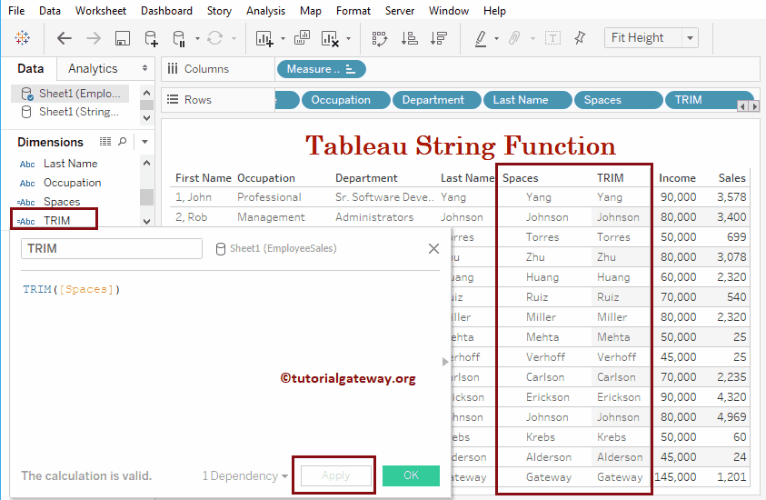 Tableau String trim Function 25