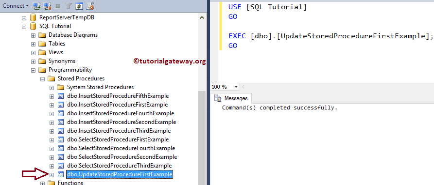 UPDATE Stored Procedure in SQL Server 3