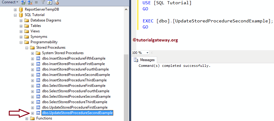 UPDATE Stored Procedure 6