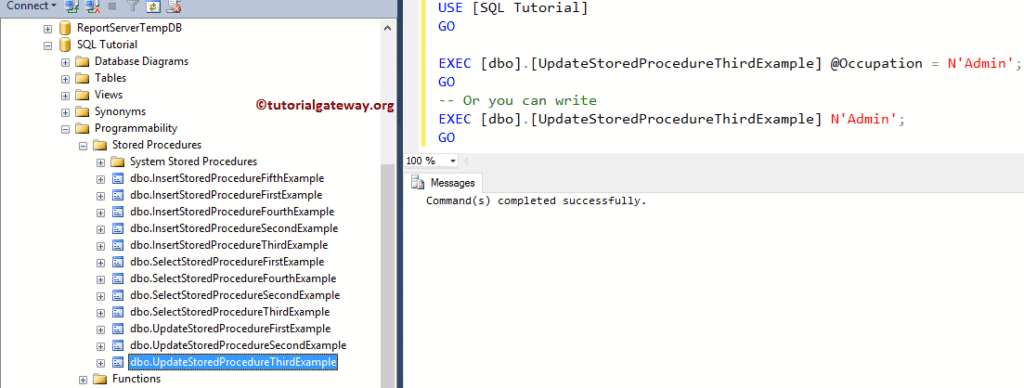UPDATE Stored Procedure 9