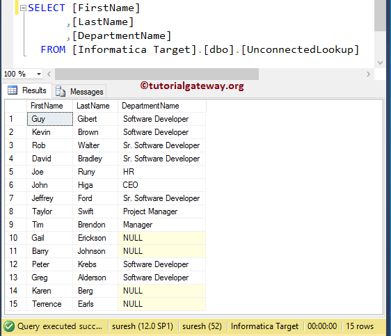 Destination Table 17