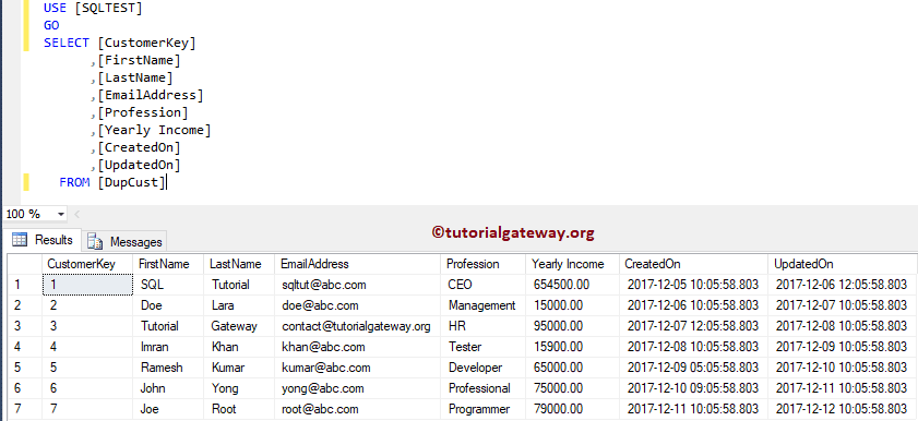 Destination Table 29