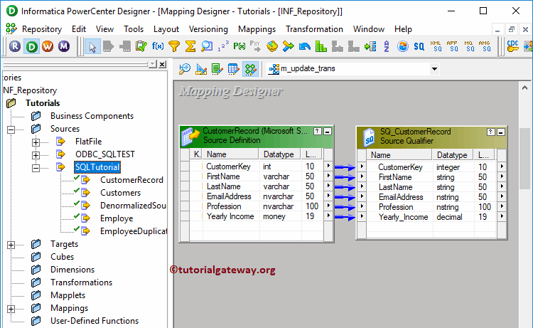 Update Strategy Transformation in Informatica 7