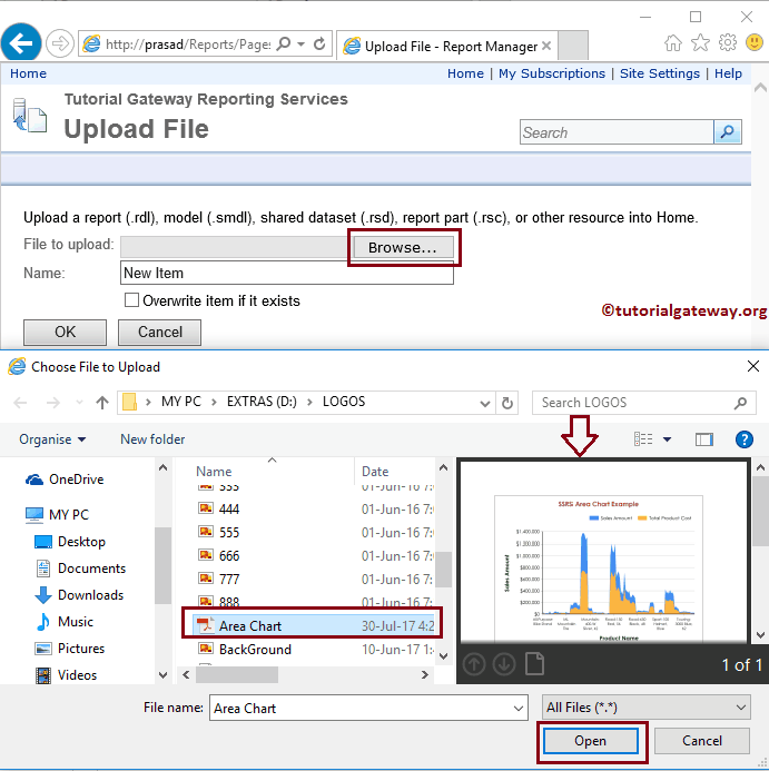 Upload PDF File to Report Manager