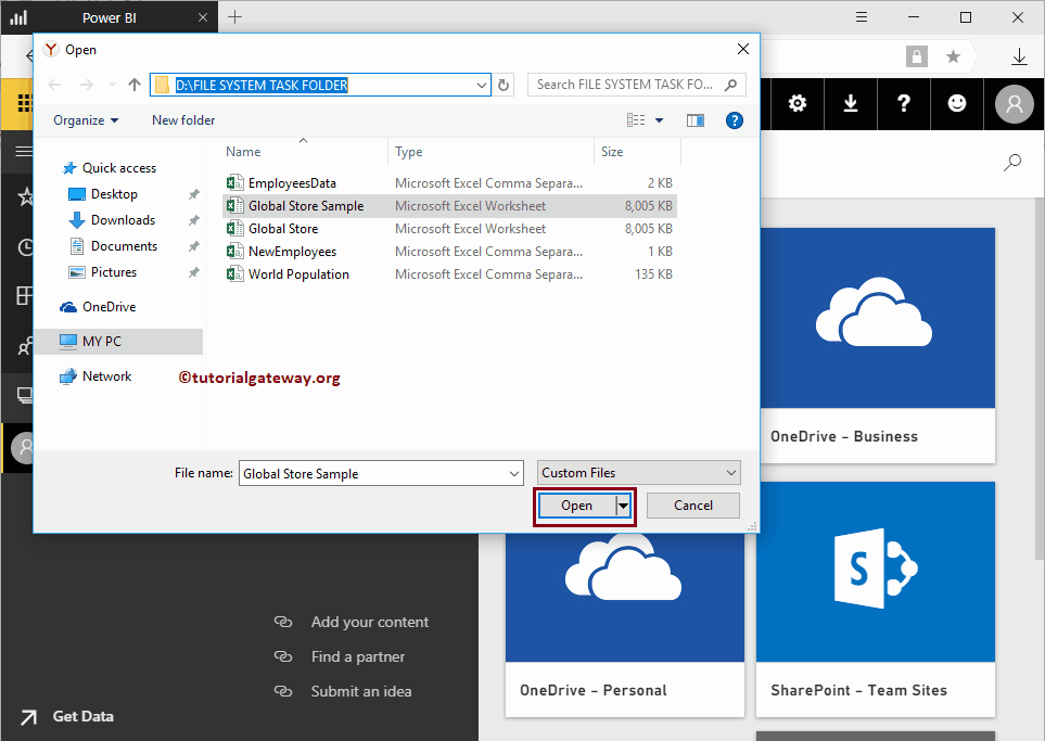 Choosing the Global Superstore File from Local hard Drive 5