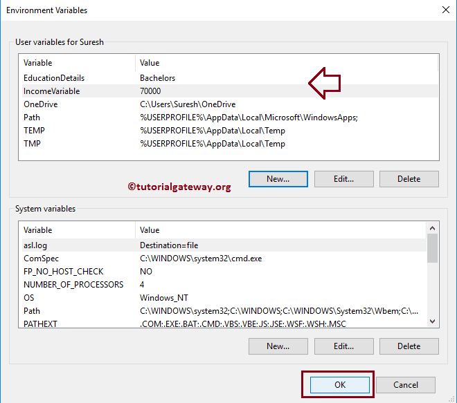 View Environment Variables