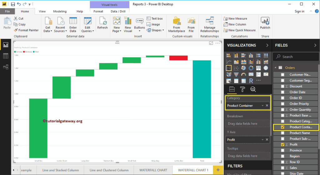 Waterfall Chart in Power BI 5