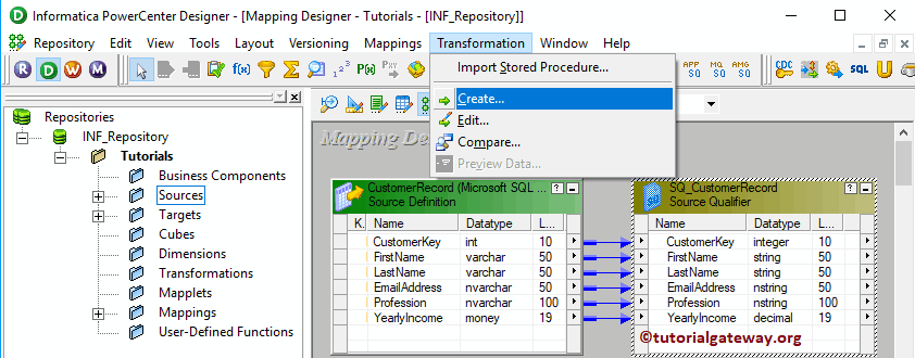 XML Generator Transformation in Informatica 10