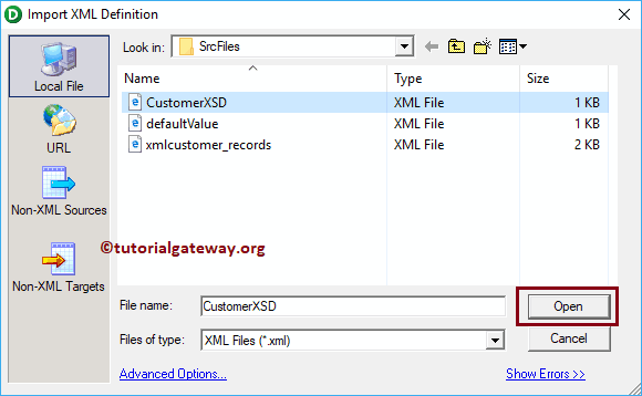 choose xsd file 15