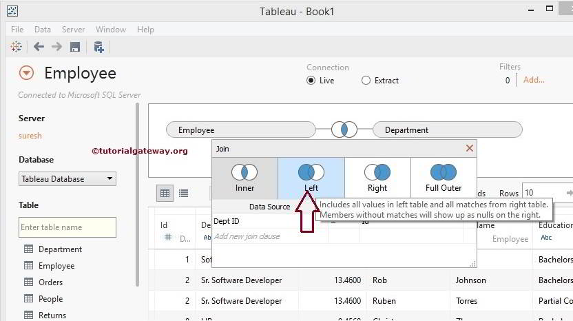 How to Create a Left Join Example